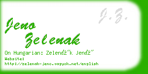 jeno zelenak business card